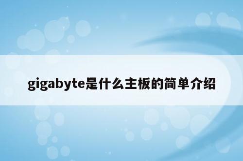 gigabyte是什么主板的简单介绍