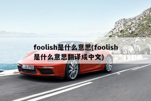 foolish是什么意思(foolish是什么意思翻译成中文)