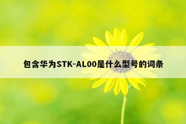 包含华为STK-AL00是什么型号的词条