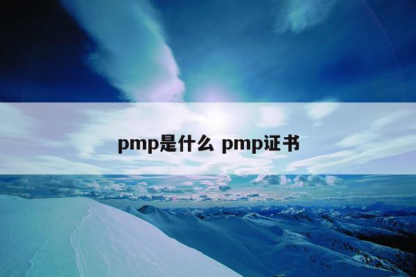 pmp是什么 pmp证书