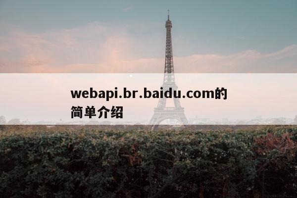 webapi.br.baidu.com的简单介绍